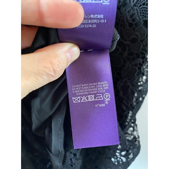 Ralph Lauren Purple Label Liesel Lace Long-Sleeve Cocktail Dress Sz 6 Black - Picture 9 of 11